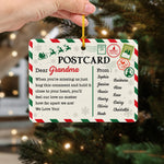 Christmas Letter To Grandma Postcard - Personalized Ornament 3