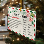 Christmas Letter To Grandma Postcard - Personalized Ornament 4