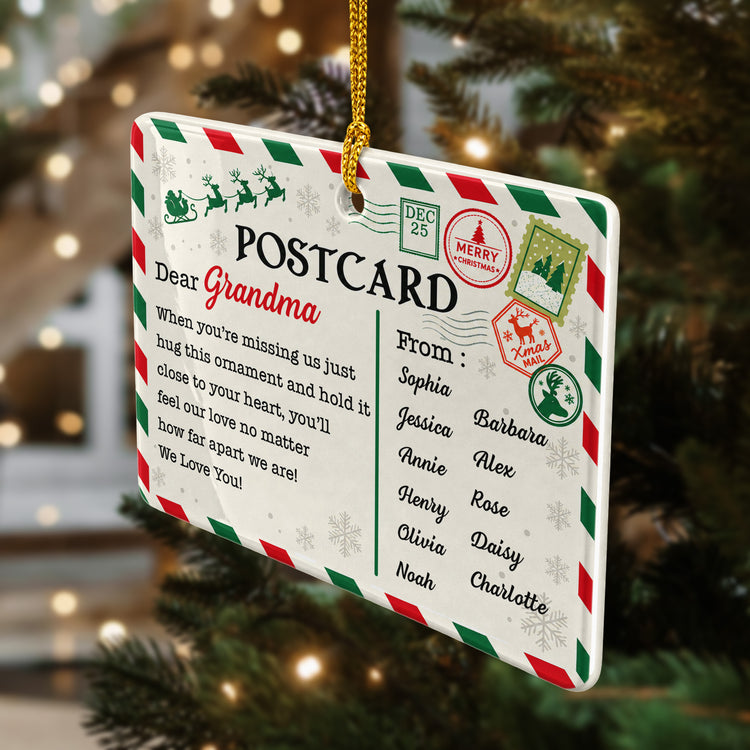 Christmas Letter To Grandma Postcard - Personalized Ornament 4
