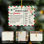 Christmas Letter To Grandma Postcard - Personalized Ornament 5