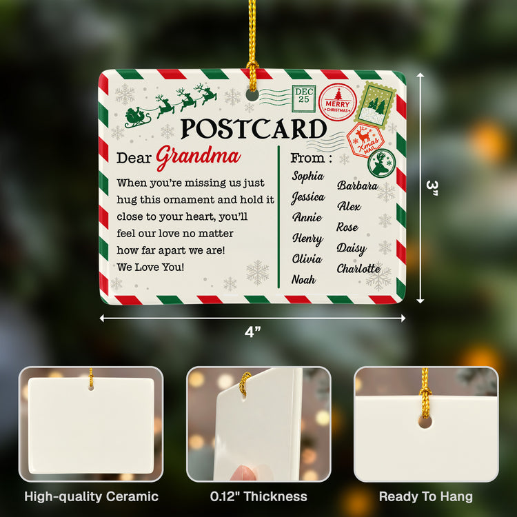 Christmas Letter To Grandma Postcard - Personalized Ornament 5