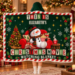 Christmas Movie Watching Blanket Gifts For Kids, Daughters, Sons - Personalized Blanket Hoodie 1