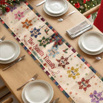 Christmas Together - Custom Family Name, Snowflake Patchwork Effect Mantel Scarf Fireplace Scarf - Personalized Table Runner 1