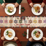 Christmas Together - Custom Family Name, Snowflake Patchwork Effect Mantel Scarf Fireplace Scarf - Personalized Table Runner 4