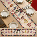 Christmas Together - Custom Family Name, Snowflake Patchwork Effect Mantel Scarf Fireplace Scarf - Personalized Table Runner 5