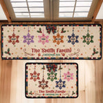Christmas Together - Custom Family Name, Snowflake Patchwork Effect - Personalized Runner Rug 2