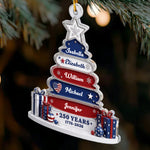 Christmas Tree Name America 250th Anniversary Christmas Gifts For Family, Siblings, Friends - Personalized Ornament 3