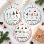 Christmas Tree Ornament Friends Forever Striped Patterns - Personalized Ornament 1
