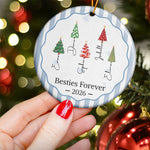 Christmas Tree Ornament Friends Forever Striped Patterns - Personalized Ornament 4