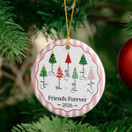 Christmas Tree Ornament Friends Forever Striped Patterns - Personalized Ornament 5