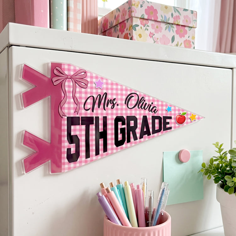 Colors Custom Grade & Name Teacher - Personalized Magnet 2