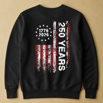 250 Years Distressed USA Flag - Back Printed Shirt