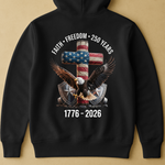 Faith Freedom 250 Years Eagle & Cross - Back Printed Shirt