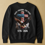 Faith Freedom 250 Years Eagle & Cross - Back Printed Shirt