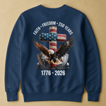 Faith Freedom 250 Years Eagle & Cross - Back Printed Shirt
