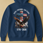 Faith Freedom 250 Years Eagle & Cross - Back Printed Shirt