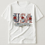 USA Floral 250 Years Of Freedom Vintage - Shirt
