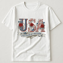 USA Floral 250 Years Of Freedom Vintage - Shirt