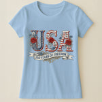 USA Floral 250 Years Of Freedom Vintage - Shirt