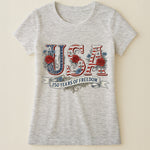 USA Floral 250 Years Of Freedom Vintage - Shirt