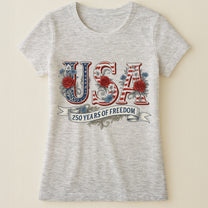 USA Floral 250 Years Of Freedom Vintage - Shirt