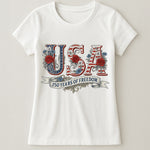 USA Floral 250 Years Of Freedom Vintage - Shirt
