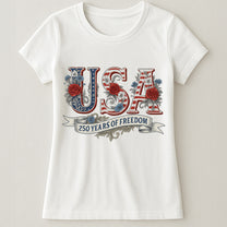 USA Floral 250 Years Of Freedom Vintage - Shirt