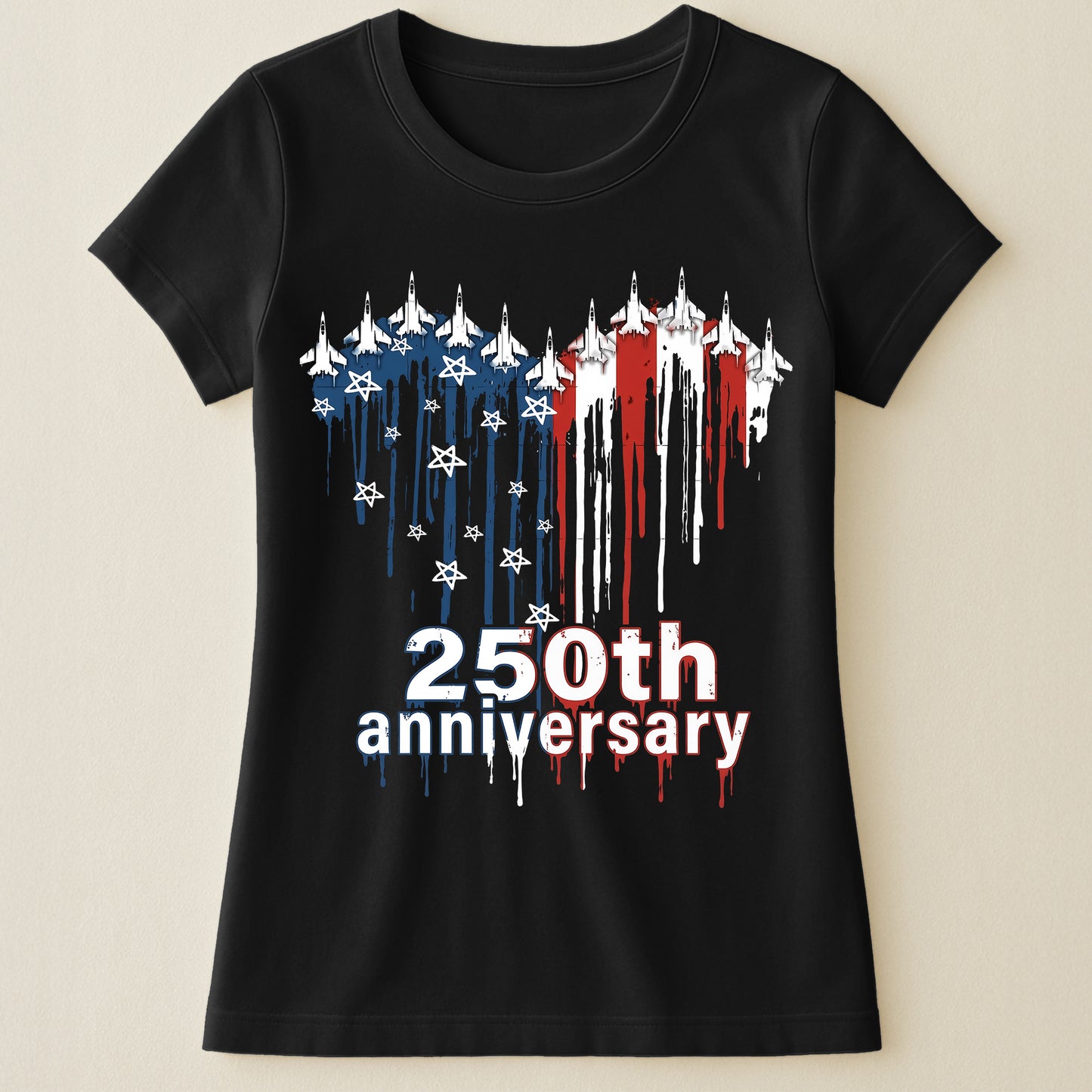 250th Anniversary Jet Fighter Heart USA - Shirt