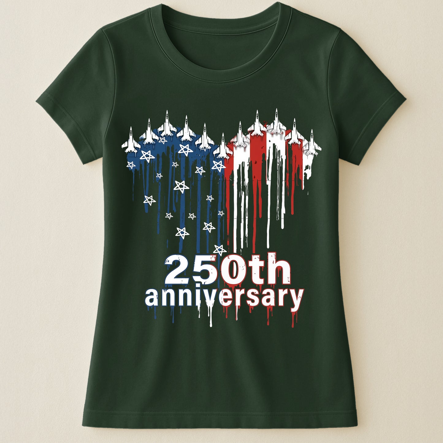 250th Anniversary Jet Fighter Heart USA - Shirt