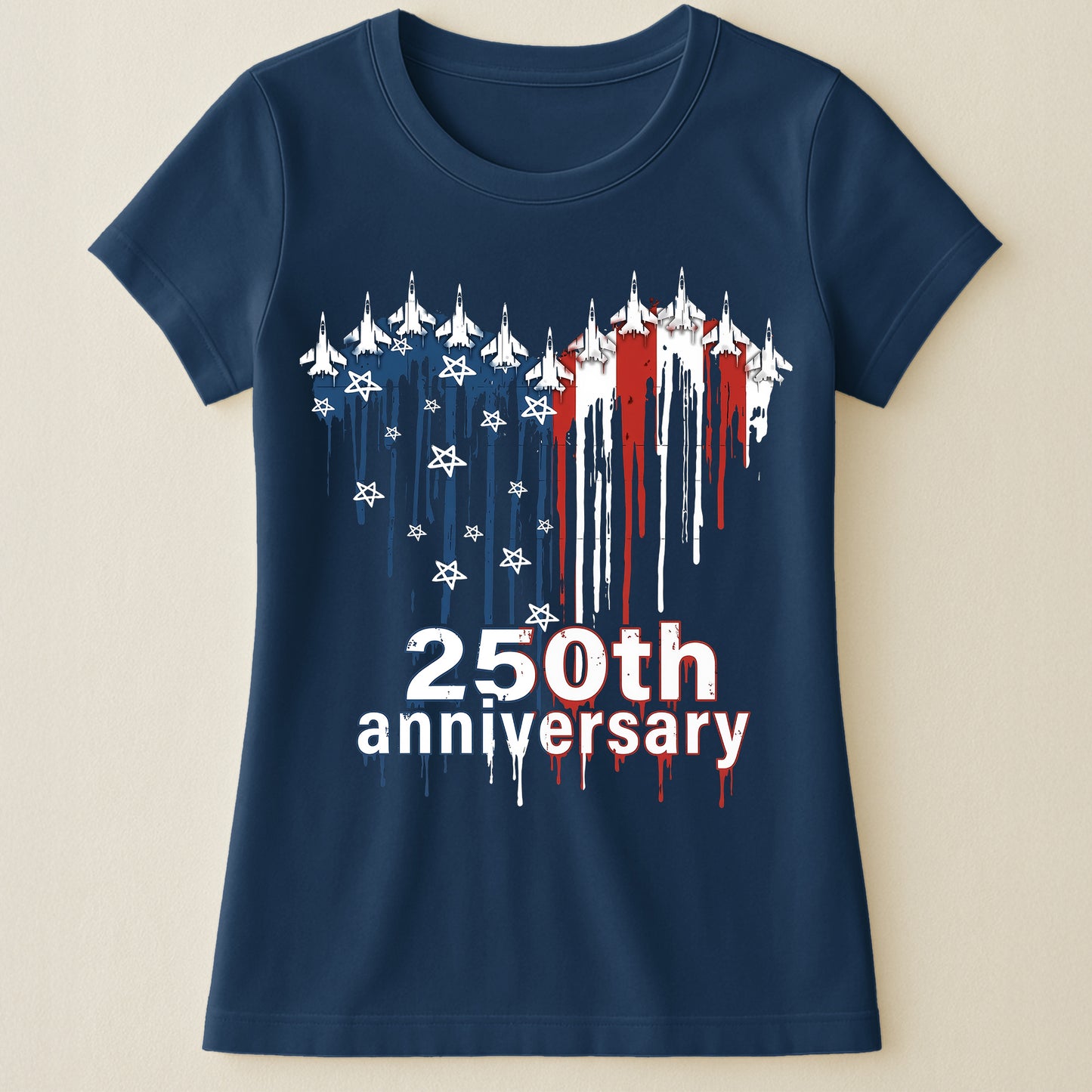 250th Anniversary Jet Fighter Heart USA - Shirt