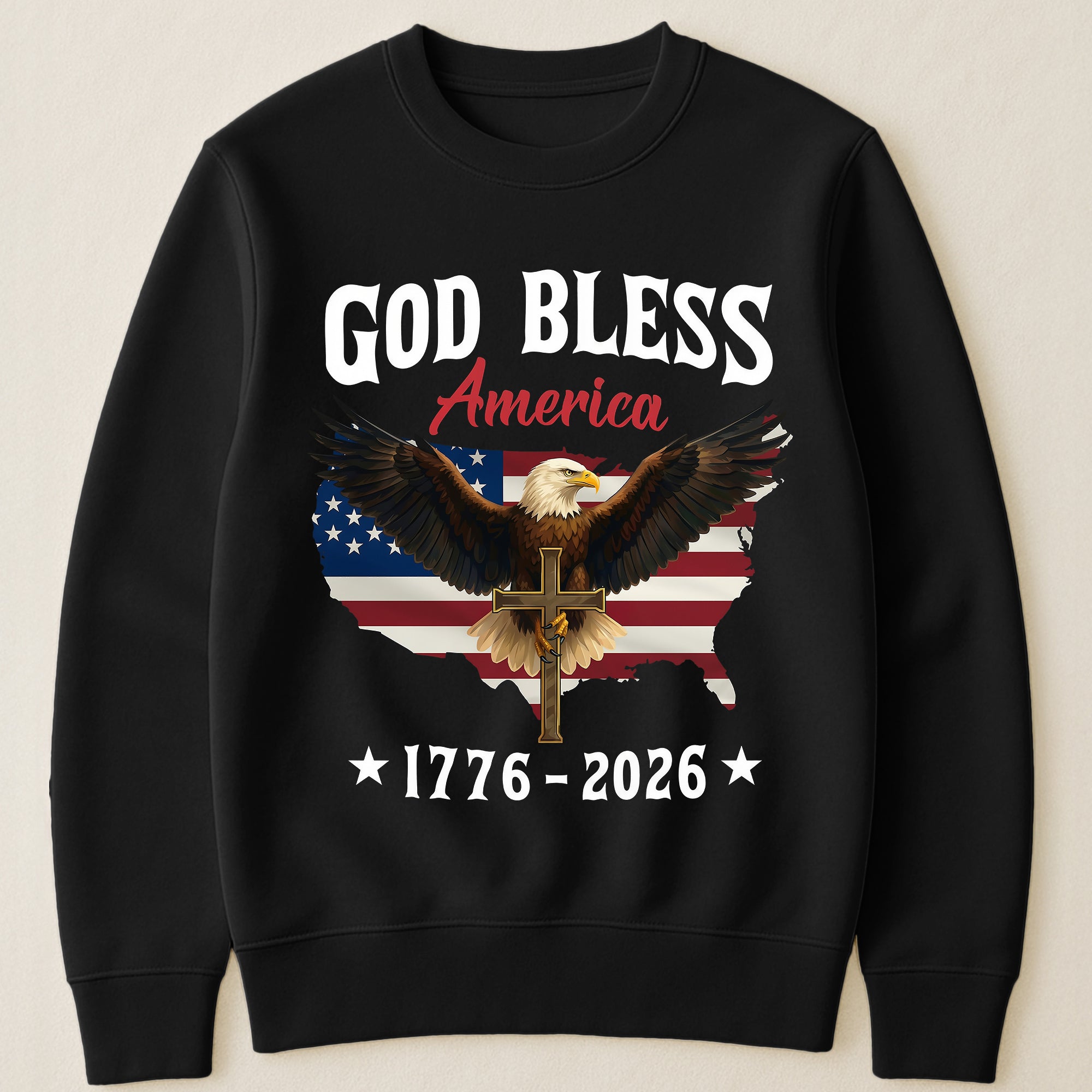 God Bless America Eagle Cross 1776-2026 - Shirt