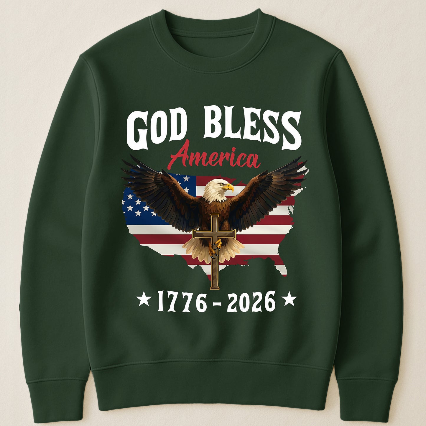 God Bless America Eagle Cross 1776-2026 - Shirt