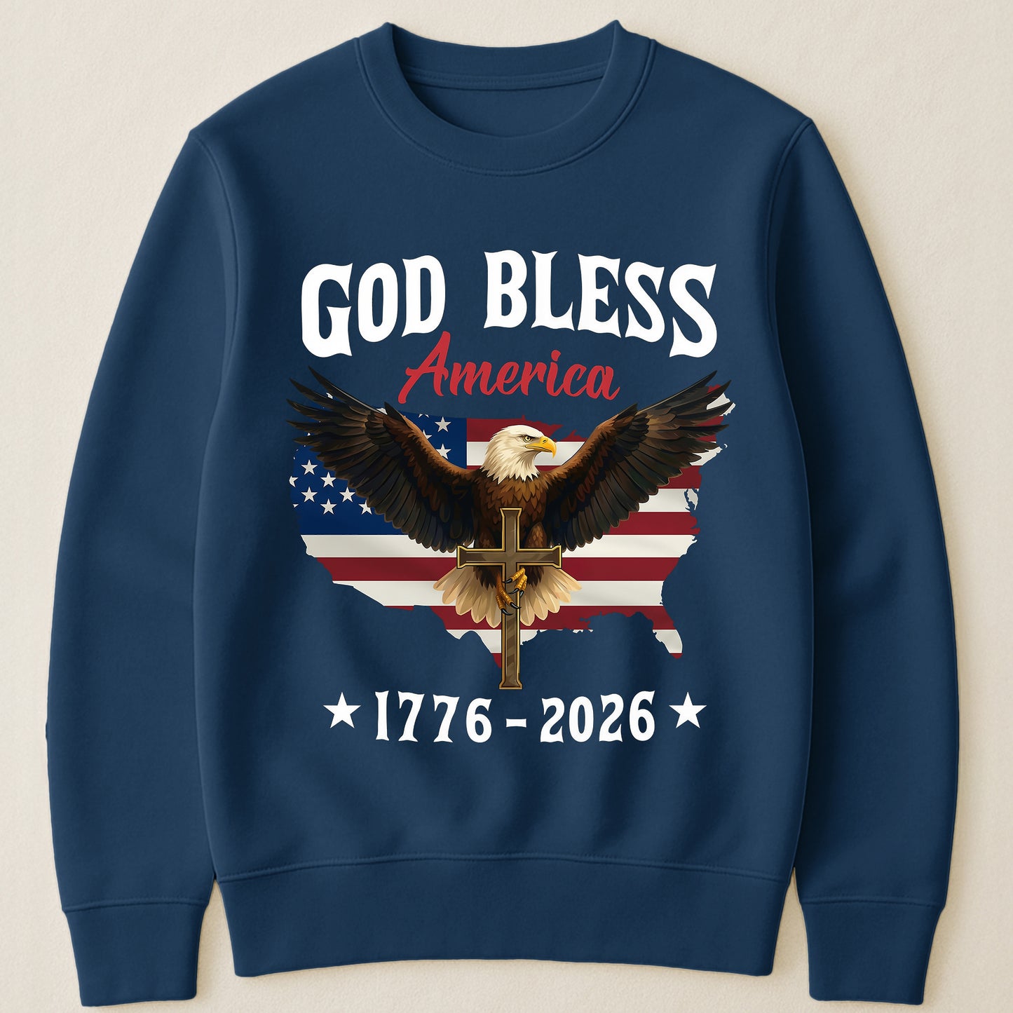 God Bless America Eagle Cross 1776-2026 - Shirt