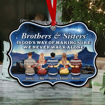 Siblings Never Walk Alone - Personalized Aluminum Ornament