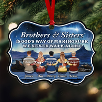 Siblings Never Walk Alone - Personalized Aluminum Ornament
