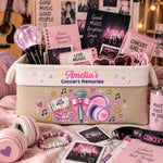 Concert Memories Basket For Daughter, Fan Girl, Music Lovers - Personalized Storage Basket 4