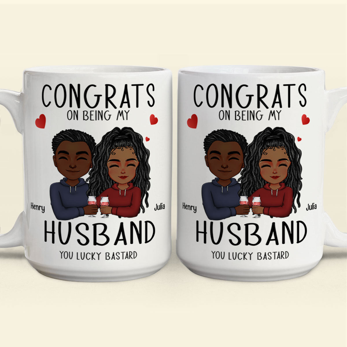 Gift Base Tazza smaltata con scritta Congrats On Being My Boyfriend You Lucky Bastard