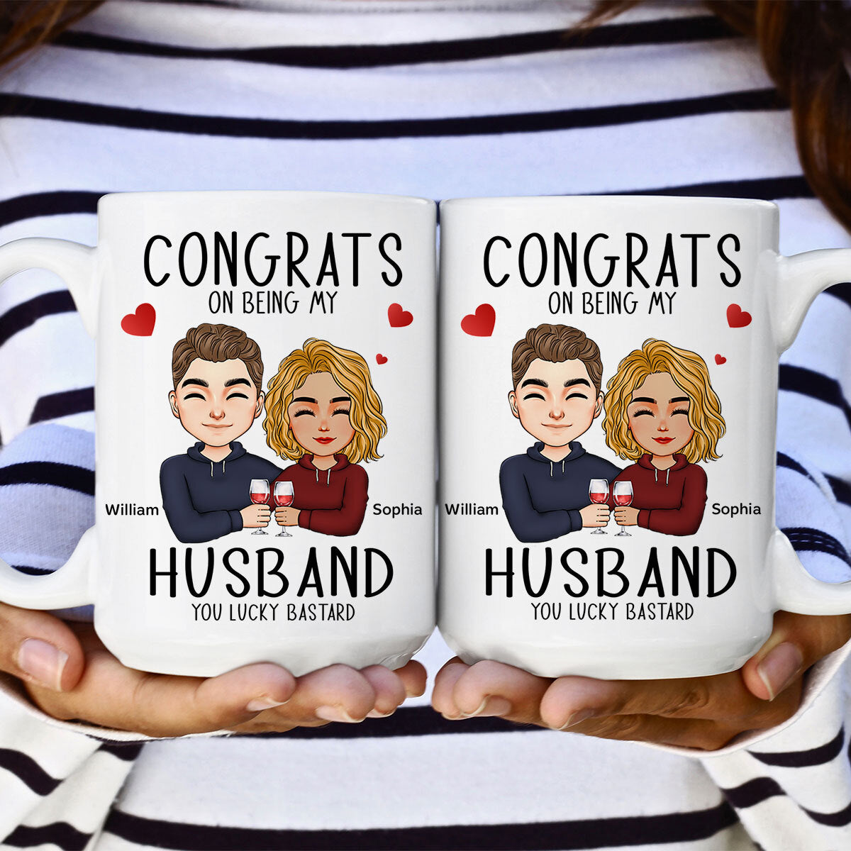 Congrats On Being My Husband - Personalized Mug - Ver 2