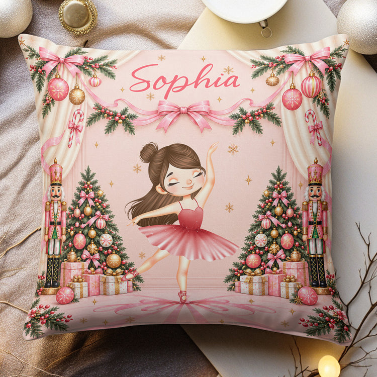 Coquette Bow Ballet Custom Name Gift For Ballet Lover ,Ballerina, Ballet Girl - Personalized Pillow 2