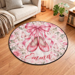 Coquette Bow Ballet Custom Name Gift For Ballet Lover,Ballerina - Personalized Quilted Mat 3
