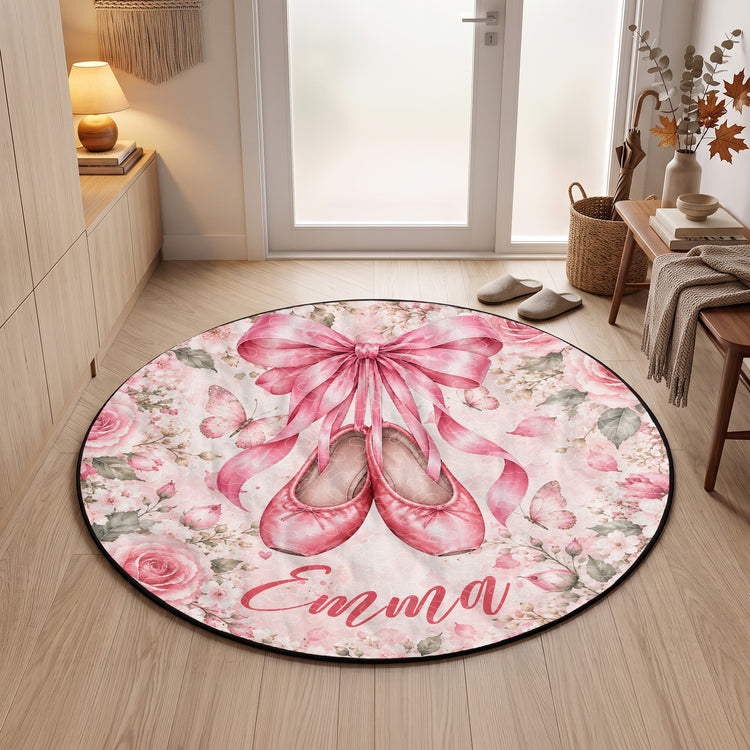 Coquette Bow Ballet Custom Name Gift For Ballet Lover,Ballerina - Personalized Quilted Mat 4