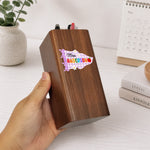Coquette Bow Gingham Pennant Teacher - Personalized Pen Holder With Clock 3