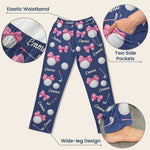 Coquette Bow Golf Custom Name Gift For Golfer, Golf Lovers - Personalized Lounge Pants 5