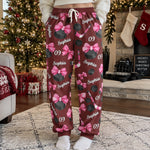Coquette Bow Hockey Custom Name, Number Gift For Hockey Player, Hockey Team - Personalized Lounge Pants 2