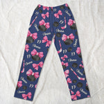 Coquette Bow Hockey Custom Name, Number Gift For Hockey Player, Hockey Team - Personalized Lounge Pants 3