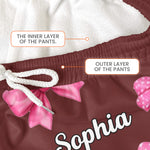 Coquette Bow Hockey Custom Name, Number Gift For Hockey Player, Hockey Team - Personalized Lounge Pants 8