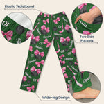 Coquette Bow Hockey Custom Name, Number Gift For Hockey Player, Hockey Team - Personalized Lounge Pants 9