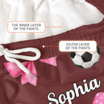 Coquette Bow Soccer Custom Name, Number Gift For Soccer Player, Soccer Team - Personalized Lounge Pants 8