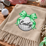 Coquette Bow Sport Custom Name Gift For Softball, Tennis, Volleyball, Basketball, Soccer, Hockey Lovers - Personalized Embroidered Scarf 2