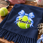 Coquette Bow Sport Custom Name Gift For Softball, Tennis, Volleyball, Basketball, Soccer, Hockey Lovers - Personalized Embroidered Scarf 3